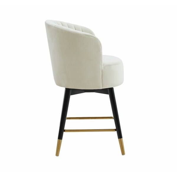 Liana Cream Velvet Swivel Stool by Inspire Me! Home Decor