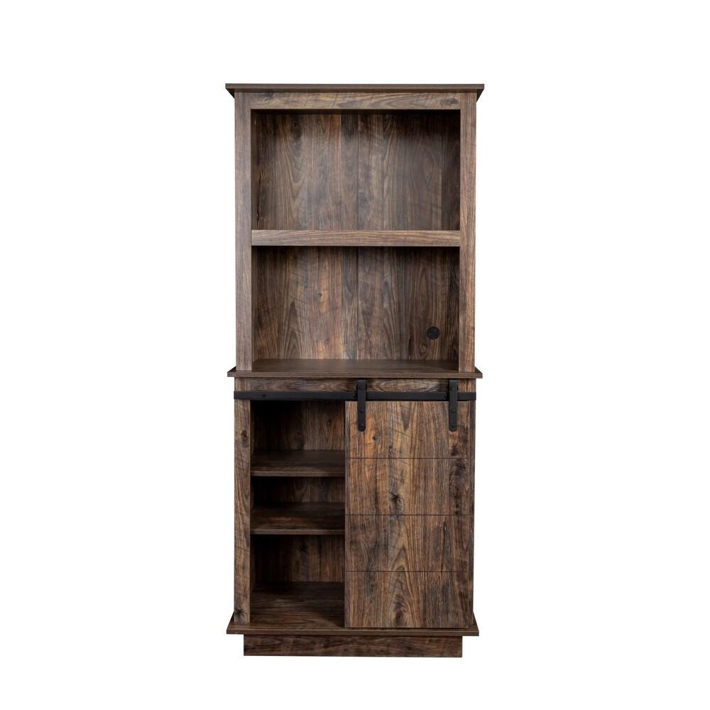 Pantry Storage Cabinet with Sliding Barn Door