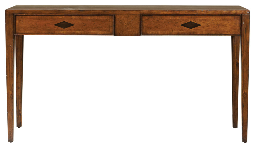 Cherry Two Drawer Console   Transitional   Console Tables   by Port Eliot  Houzz