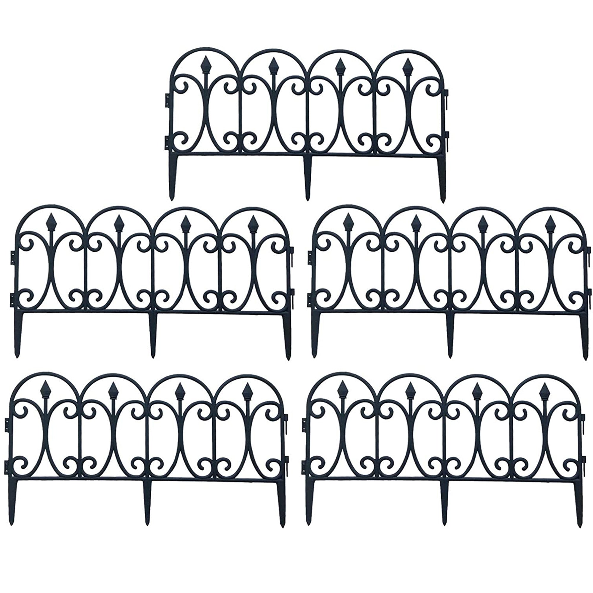 Gupgi 5PCS Garden Fence Rustproof Landscape Border Folding Patio Fences