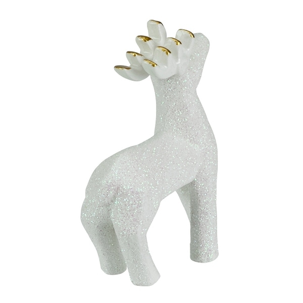 Iridescent Glitter Ceramic Reindeer Christmas Figure