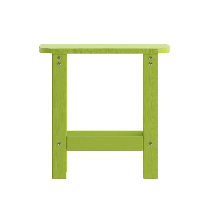 Emma and Oliver Hammond Indoor/Outdoor Polyresin Adirondack Side Table for Porch， Patio， or Sunroom