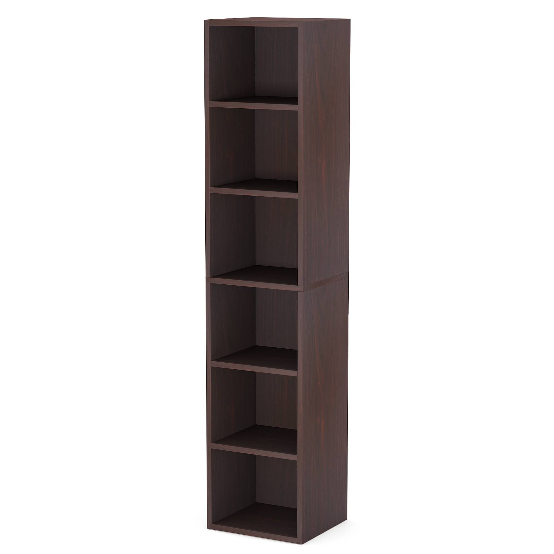 70.9 Corner Bookcase, Modern 6-Tier Narrow Cube Display Shelves