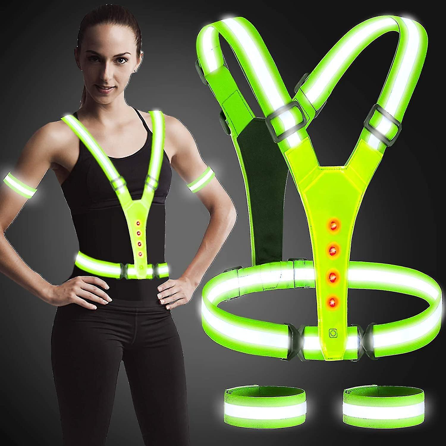 Led Reflective Vest， High Visibility Led Reflective Safety Vest Runnin