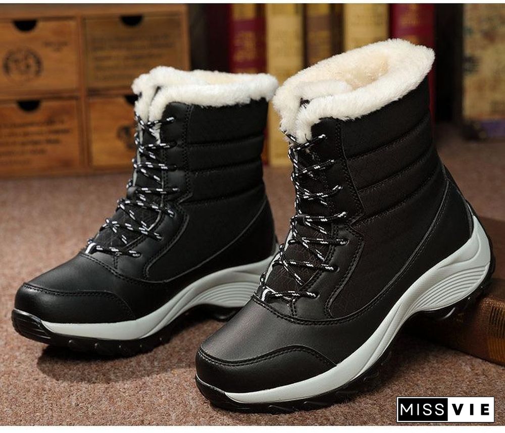 Women Boots Waterproof Winter Snow Boots Platform Warm Ankle Winter Boots With Thick Fur