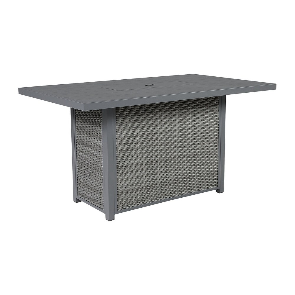 Signature Design by Ashley Palazzo Outdoor Bar Table with Fire Pit   73\