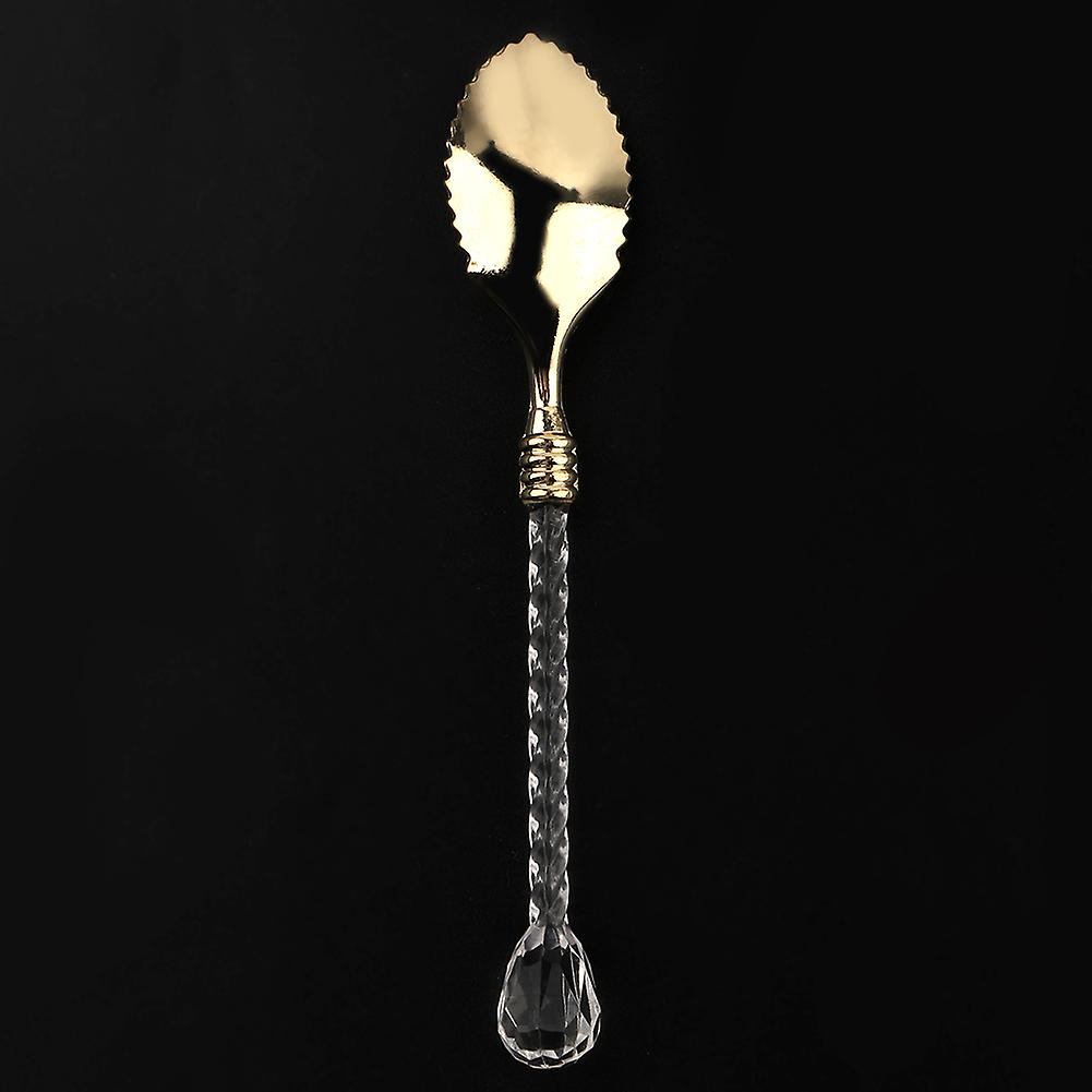 Crystal Handle Leaf Type Coffee Spoon Dessert Spoon Dessert Scoop Stir Spoon