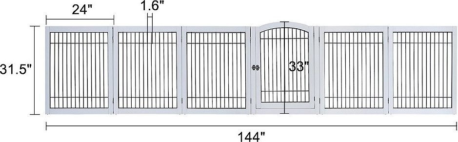 Unipaws 6 Panel Dog Gate