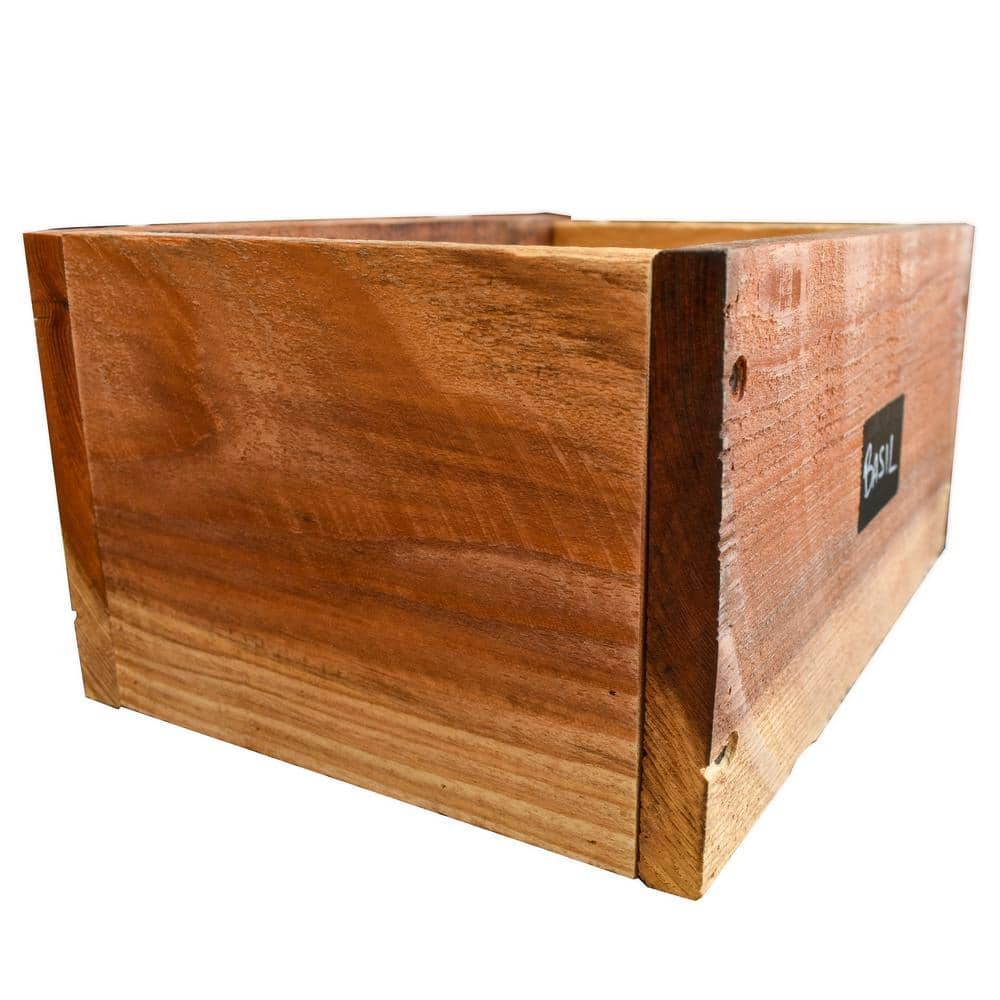 11 in. L x 8 in. D x 8 in. H Outdoor Cedar Planter Box with Label 01PB11311868