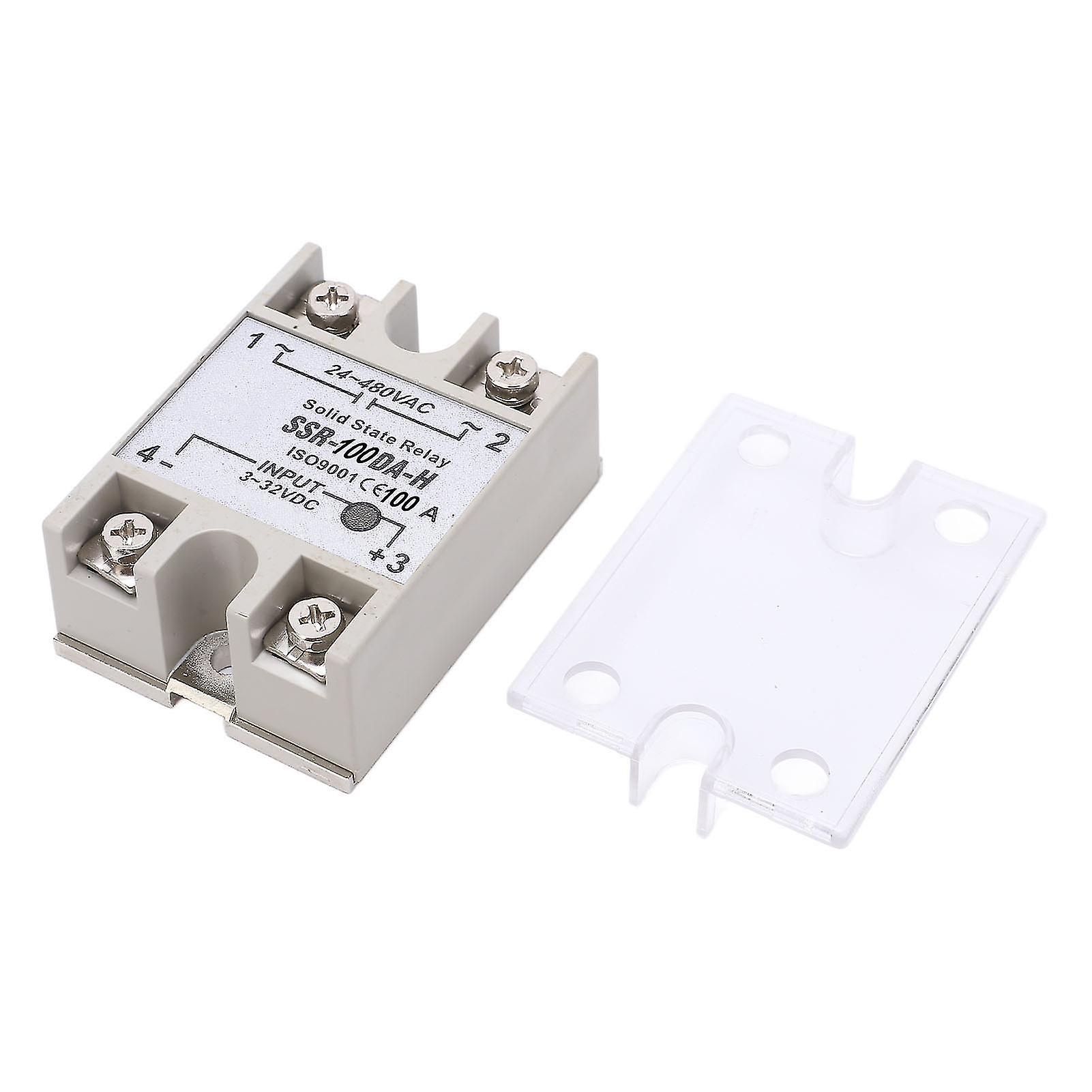 100A Single Phase Solid State Relay Voltage Control SSR Module DC3‑32V Input to AC24‑480V Output