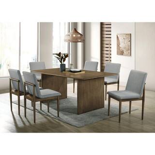 Furniture of America Betsy 7-Piece Natural Tone Mid Century Modern Dining Table IDF-3244NT-T7PC