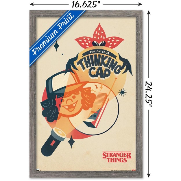 Trends International Netflix Stranger Things Season 4 Animated Thinking Cap Framed Wall Poster Prints