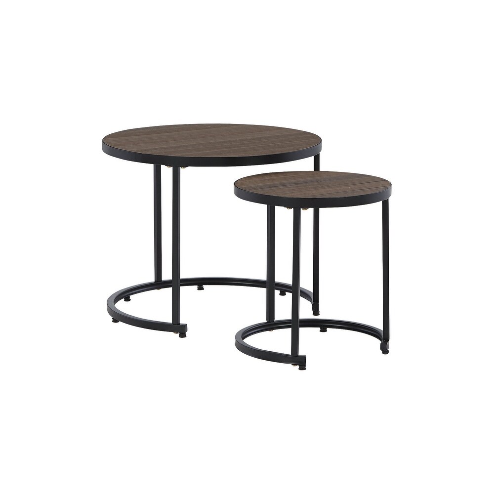 Ayla Brown/Black Nesting End Tables  Set of 2   23\