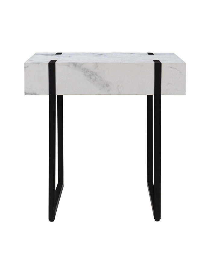 Southern Enterprises Rangy Modern Faux Marble End Table