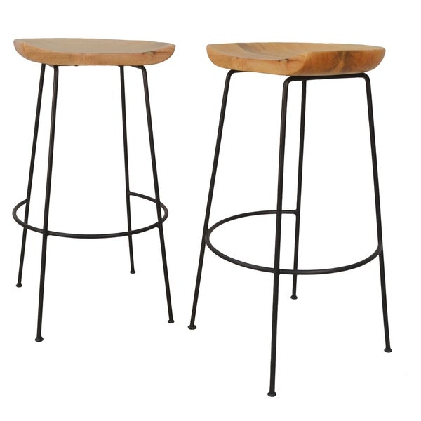 Mabel Scooped Seat Stool， Set of Two