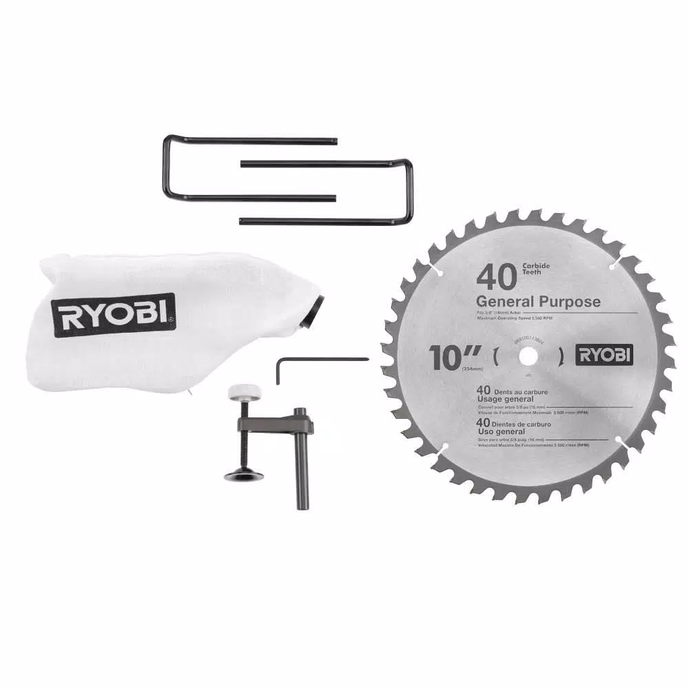 RYOBI 10 in. Sliding Miter Saw with LED and Miter Saw Stand with Tool-Less Height Adjustment and#8211; XDC Depot