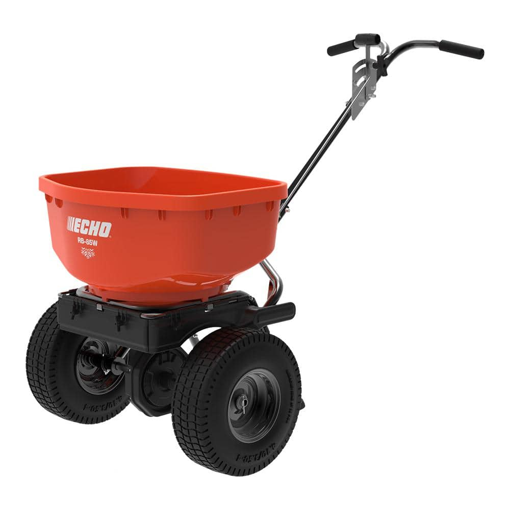 ECHO 85 lbs. Capacity Winter Stainless Steel Pro Broadcast Spreader for Rock Salt and Ice Melt with Hopper Grate and Cover RB-85W