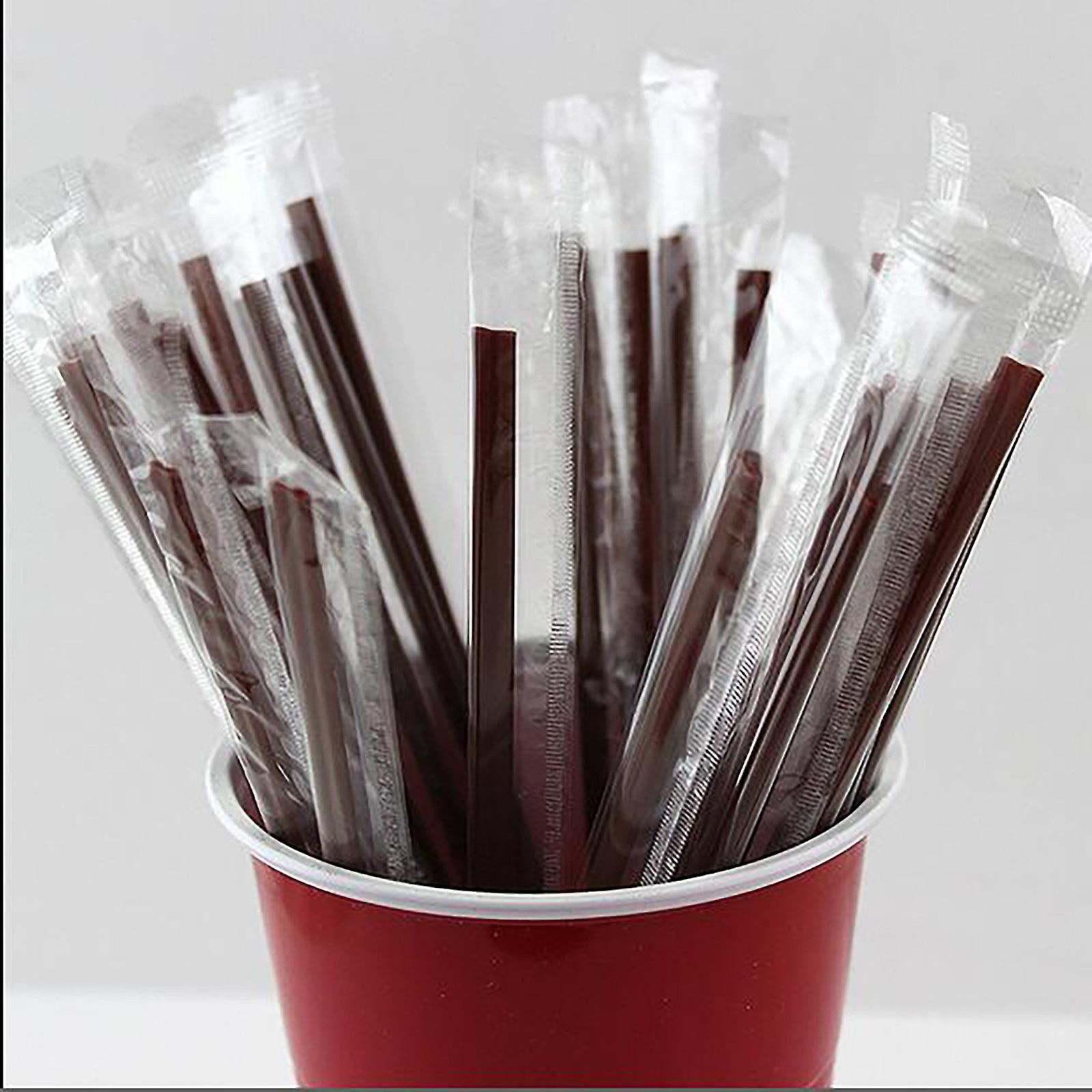 Disposable Independent Packaging Coffee Plastic Double Hole Straw (500pc)