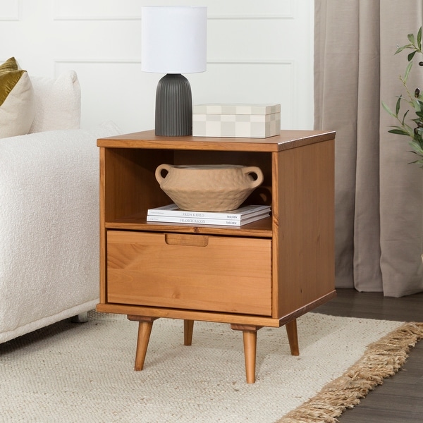 Middlebrook Mid-Century Solid Wood 1-Drawer Side Table