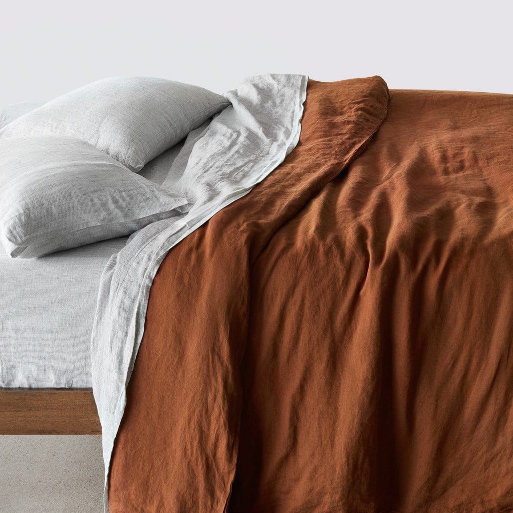 Stonewashed Linen Bed Bundle - Ember Series