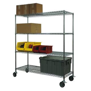 Storage Concepts Chrome 4-Tier Steel Wire Shelving Unit (72 in. W x 69 in. H x 24 in. D) WCC4-2472-63