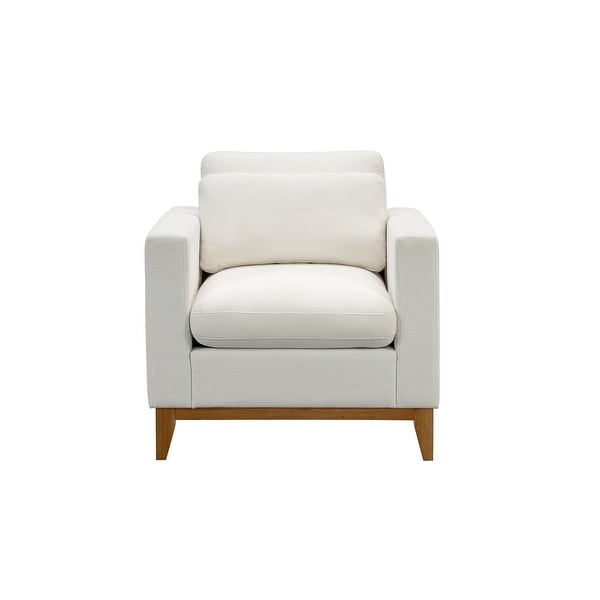 Abbyson Rosetta Modern Fabric Armchair with Wood Base