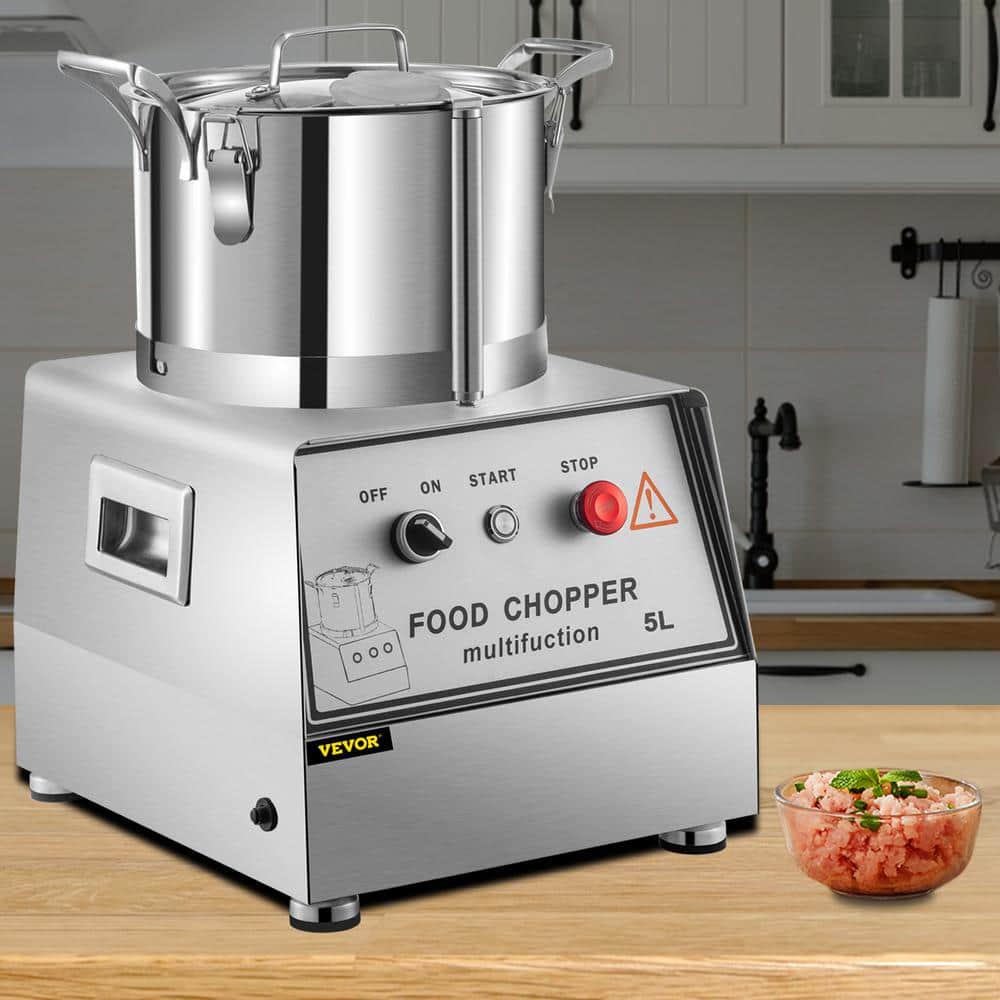 VEVOR 25Cup Silver Capacity Commercial Food Processor Electric Food Cutter 1400 RPM Stainless Steel Grain Mill