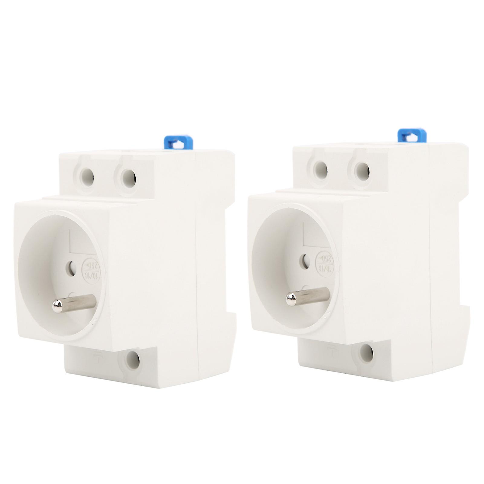 2pcs Power Socket Electrical Rail Adapter Outlet Industrial Connector Fr Plug Ac250v 1016a