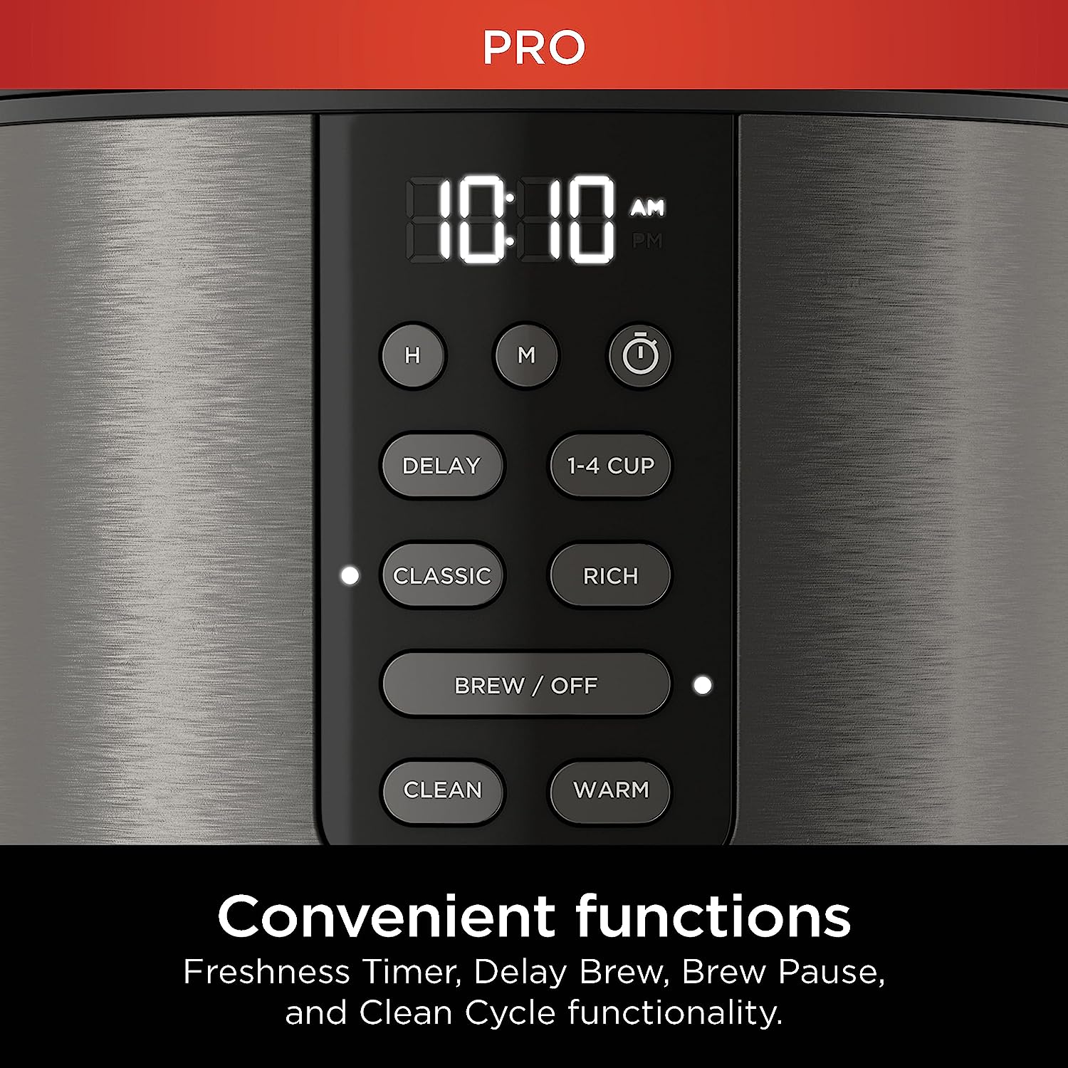 Ninja CE251 Programmable Brewer, with 12-cup Glass Carafe, Black and Stainless Steel Finish