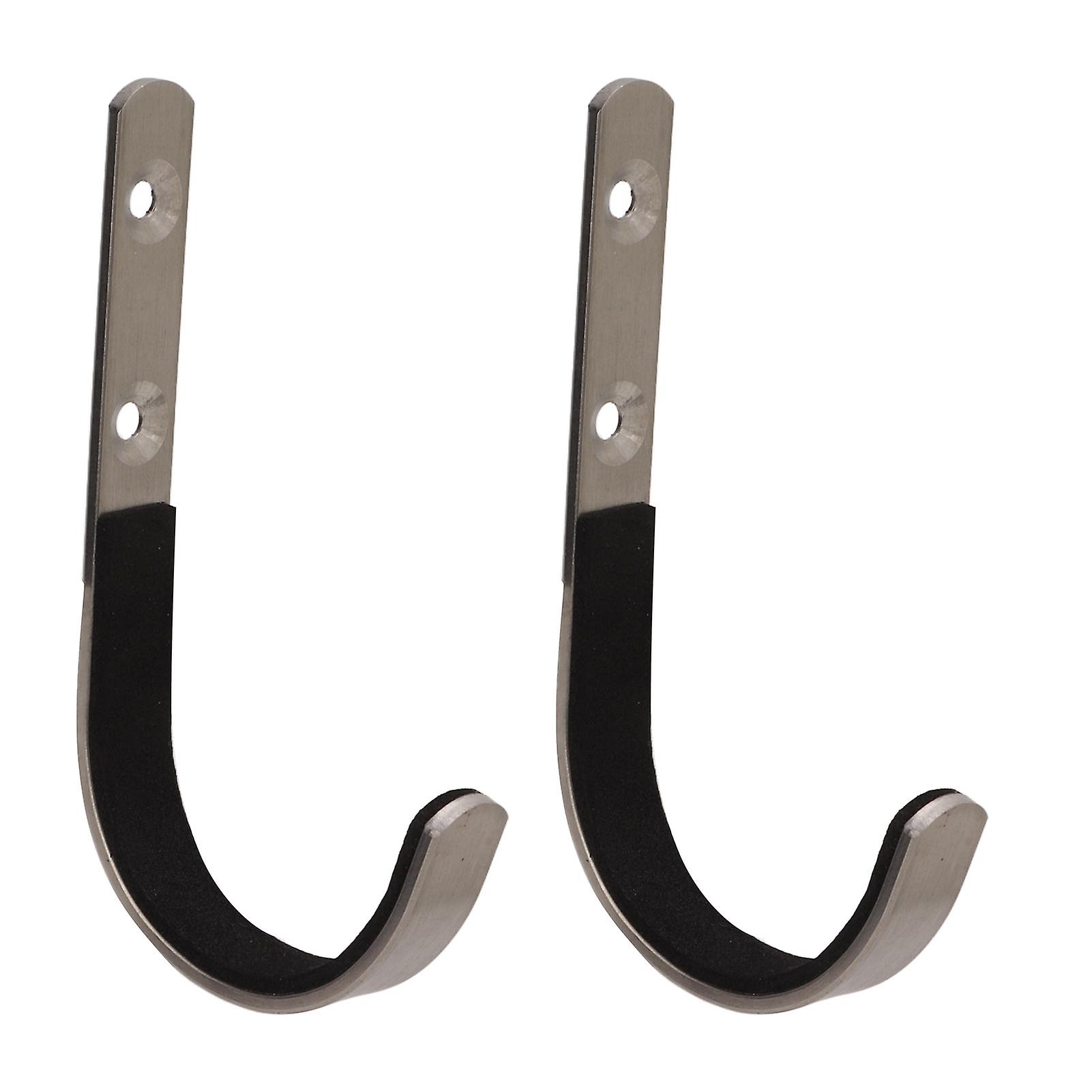 2pcs Wall Mount Hangers Storage Rack J Hook For Archery Bow With Soft Padding Hunting Equipment