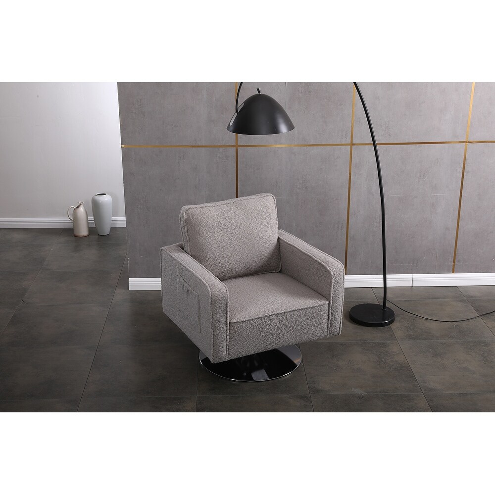 Modern Teddy Fabric Swivel Accent Chair