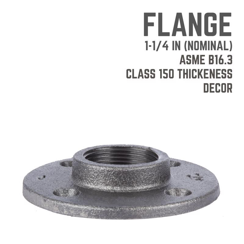 FLOOR FLANGE BLACK1-1/4