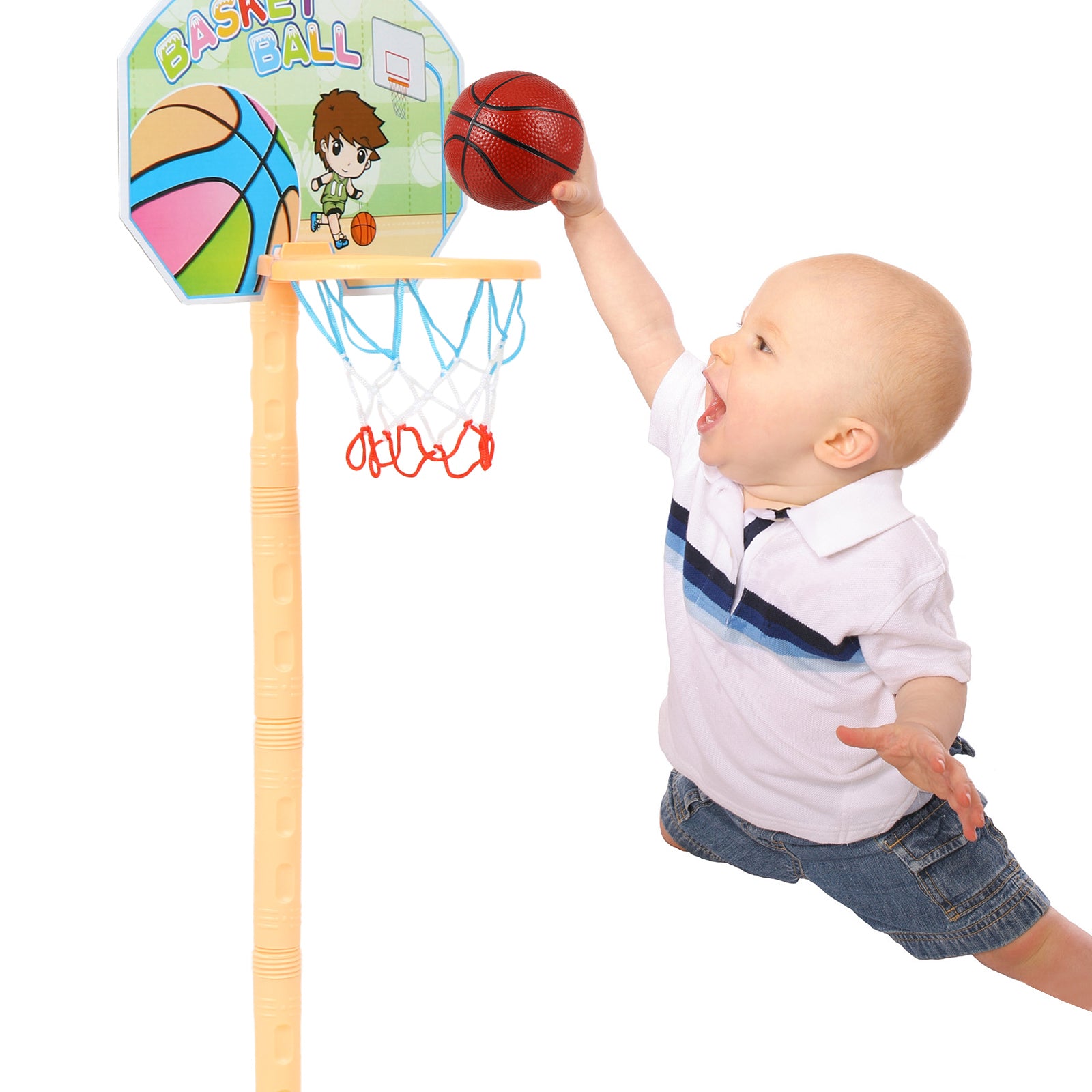 NUOLUX  Basketball Kids Toy Toys Basketball Hoop Toddler Stand Mini Indoor Children Sports Game Ring Adjustable Goal Game