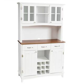 Costway White Buffet with Butch and Wine Rack HW64504+