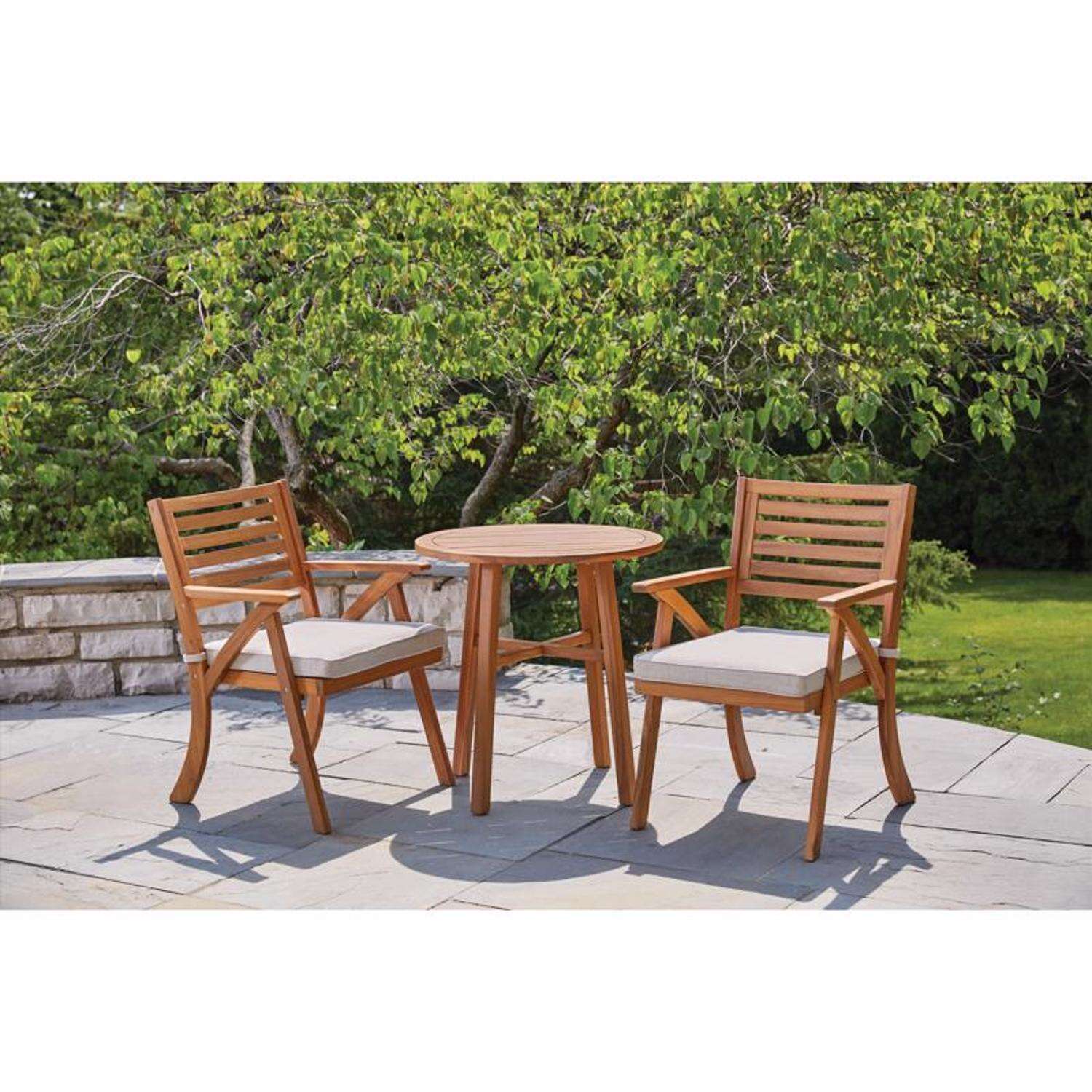 Signature Design by Ashley Vallerie 3 pc Teak Wood Bistro Set Beige