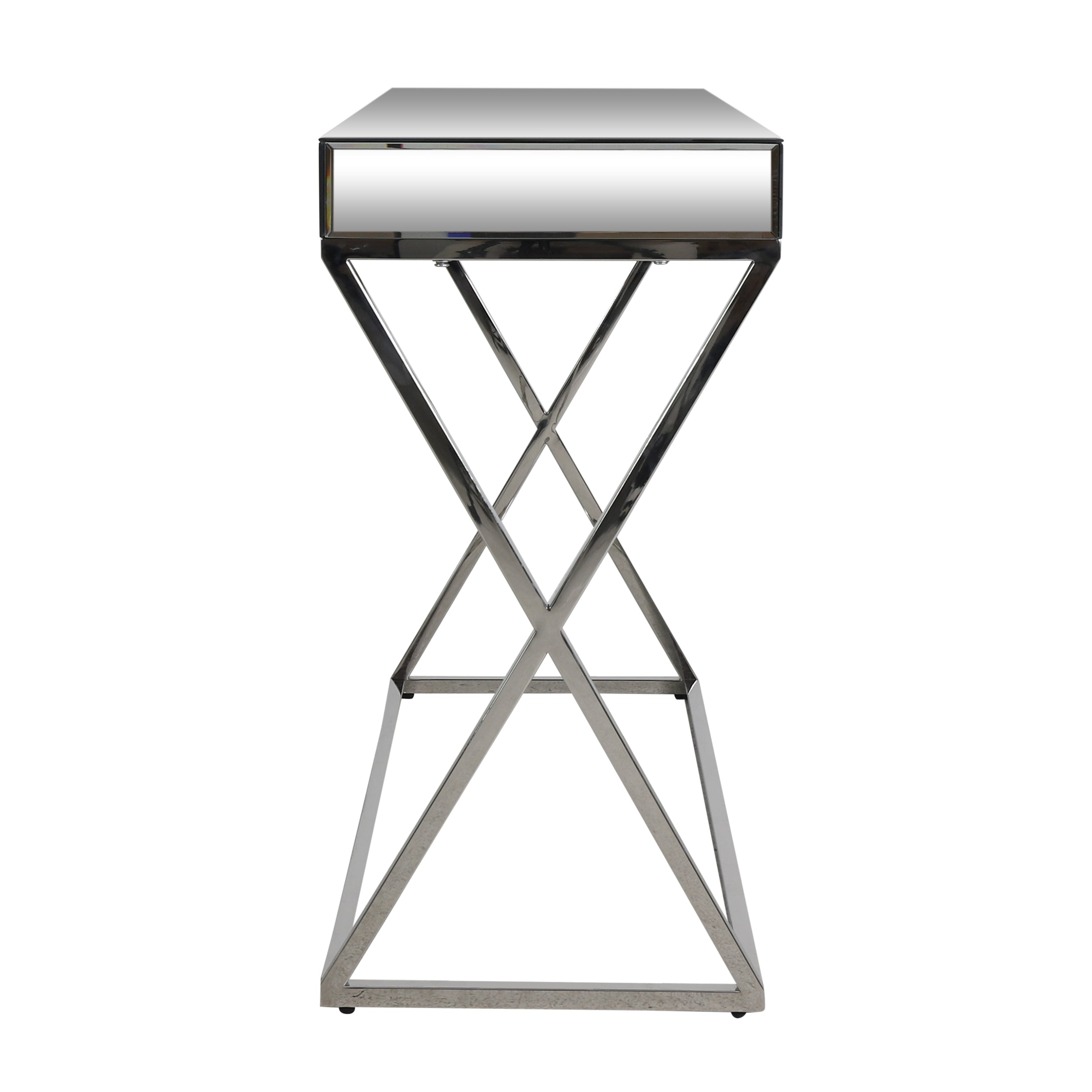 Modesta Modern Glam Console Table with Mirror Tabletop