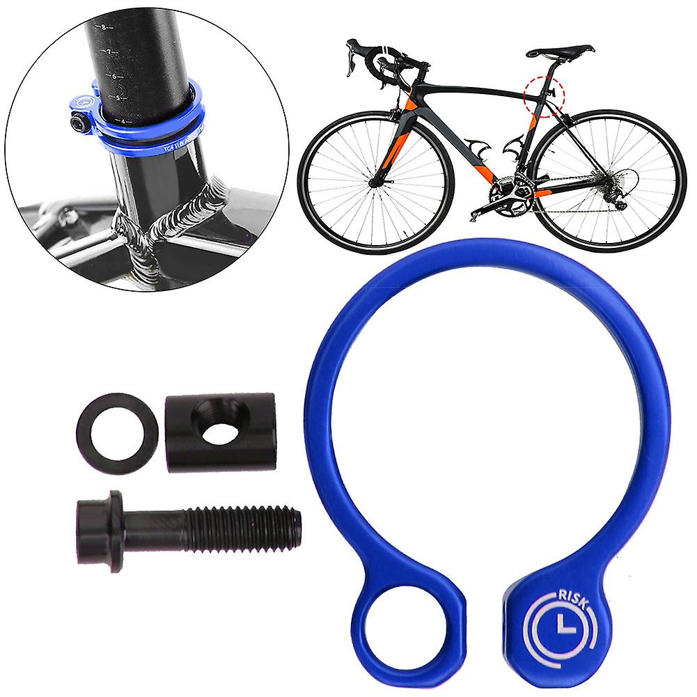 Aluminum Titanium Alloy Bike Lock Seat Clamp With Screw Nut For Mountain Road Bicycle34.9mm Blue