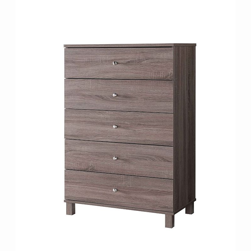 FC Design Dark Taupe Chest with 5 Drawers