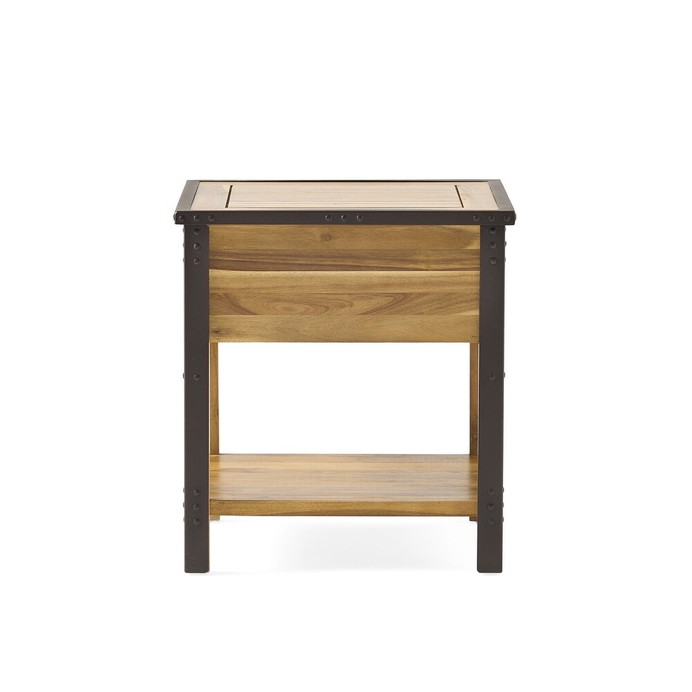 Luna Acacia Wood One Drawer End Table by Christopher Knight Home