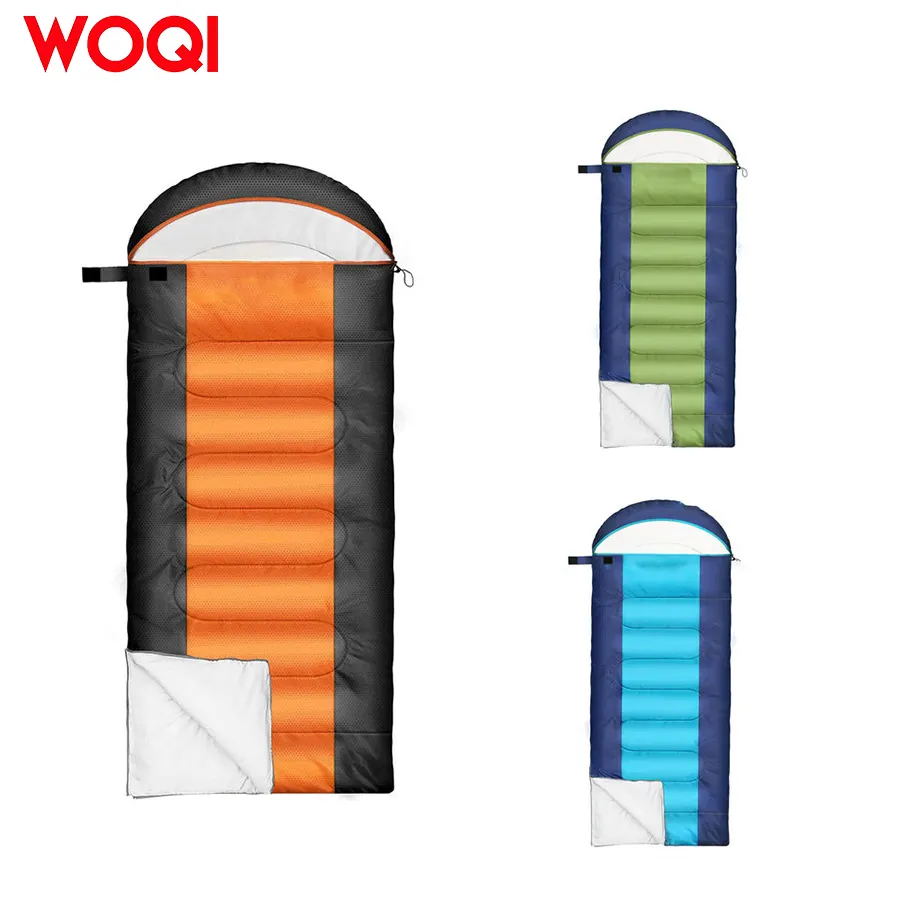 WOQI Camping Sleeping Bag Adult and Children's Ultra Light Four Seasons Waterproof Compact Cotton Sleeping Bag