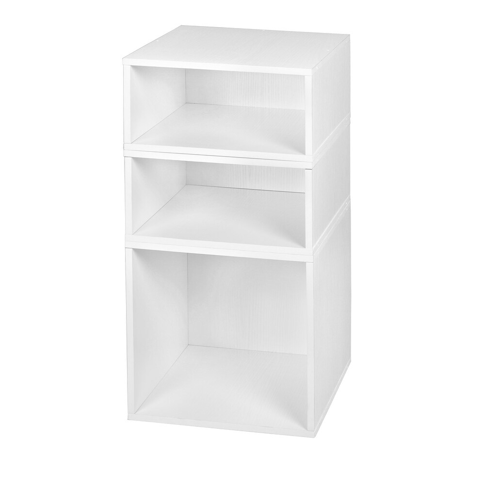 Noble Connect Storage Set  1 Full Cube/2 Half Cubes  White Wood Grain