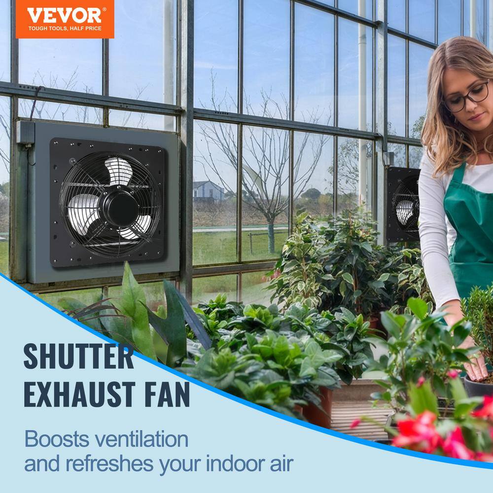 VEVOR Shutter Exhaust Fan 10 in. 820 CFM 10-Speed Adjustable Wall Mount Attic Fan Ventilation and Cooling for Greenhouses BYCSPQSDJEC10VE89V1