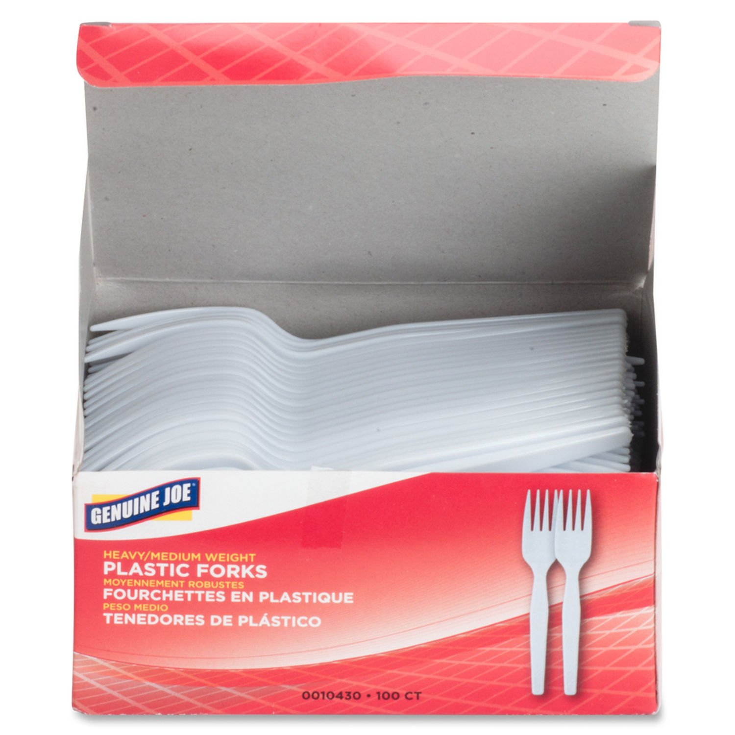 Heavyweight White Plastic Forks by Genuine Joe GJO0010430CT