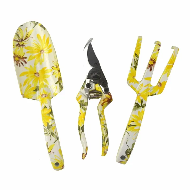 Aluminium decorative floral printed garden tool set 3 piece tools gardening printed garden tools Planting Flowers Flower Weeding