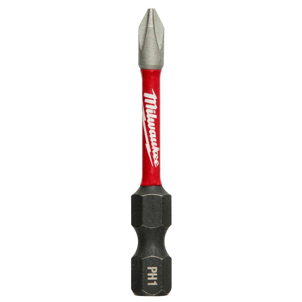 MW SHOCKWAVE Impact Duty 2 in. Phillips #1 Alloy Steel Screw Driver Bit (5-Pack) 48-32-4638