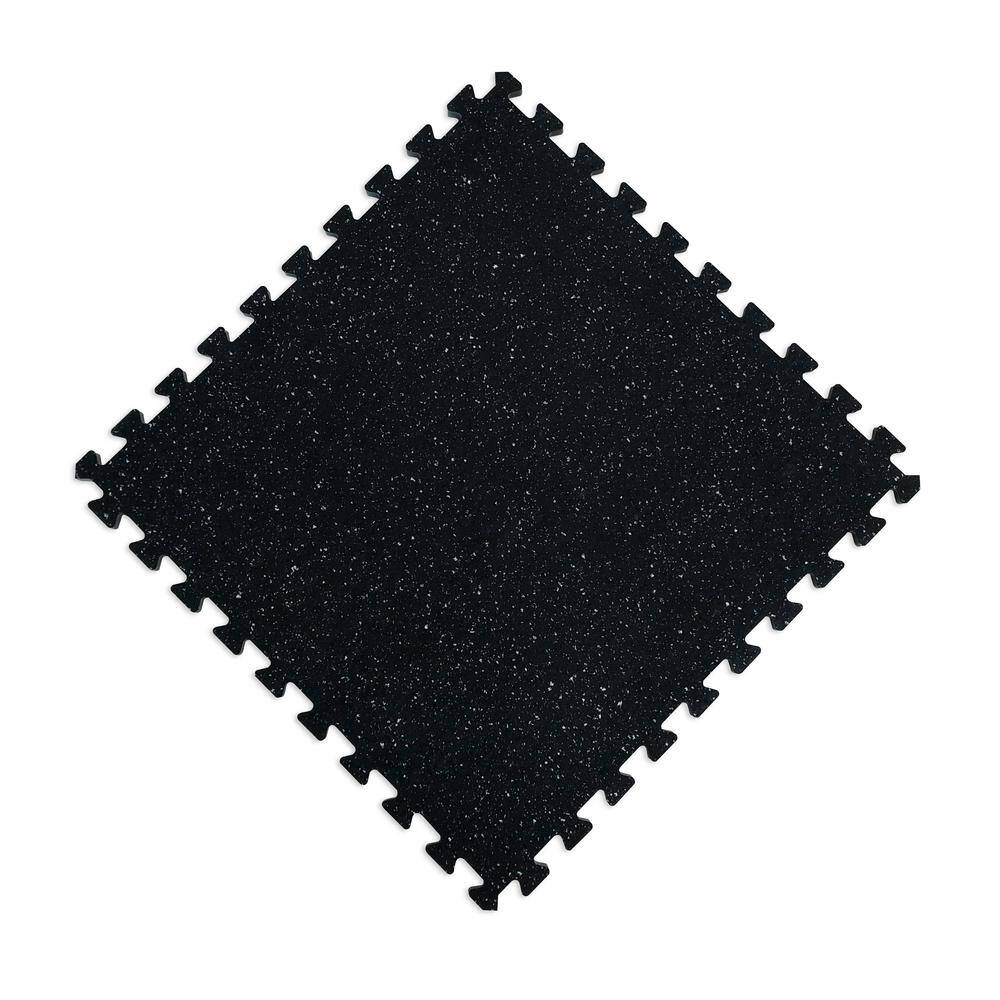 Norsk Shock Absorbent 25.2 in. x 25.2 in. x 0.70 in. Gym Tiles - BlackWhite Fleck (4-Pack) 304270