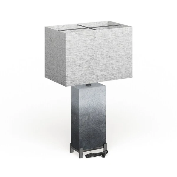 Grey Polystone Modern Table Lamp 26 x 15 x 9 - 15 x 25