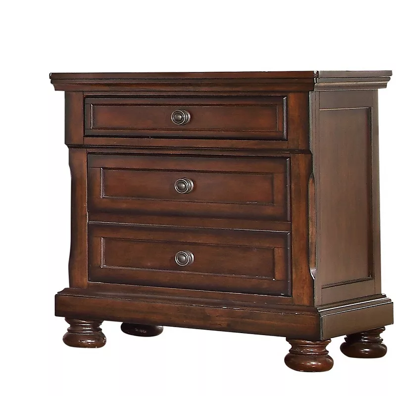 Austin Transitional Style 3-Drawer Nightstand Made with Wood