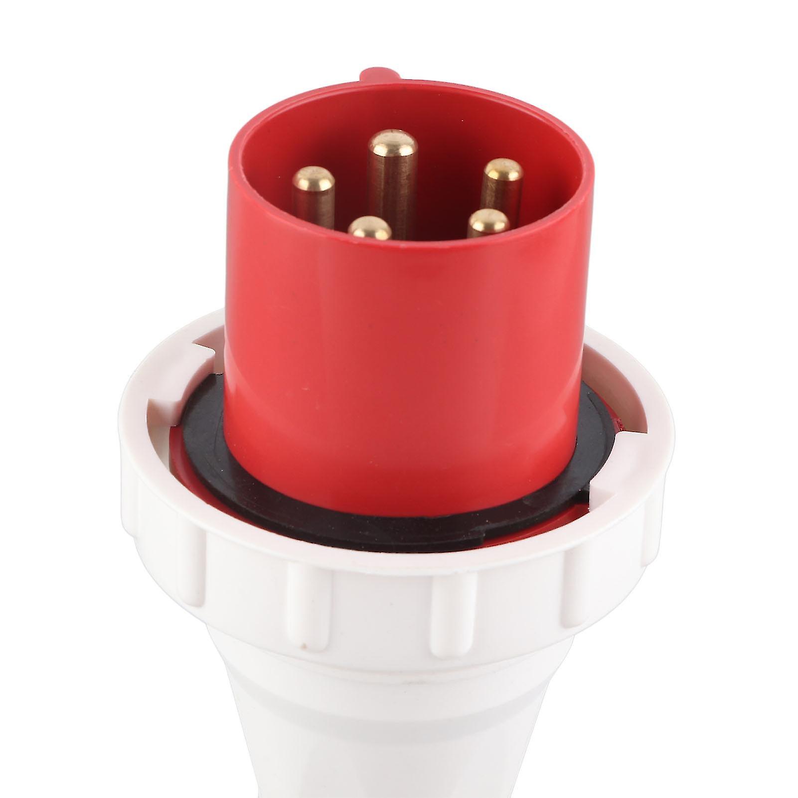 Industrial Socket CEE Aviation Connector IP67 Waterproof 5PIN 63A 220‑415V Red for Outdoor