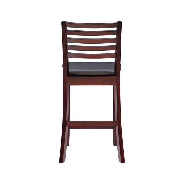 Linon Piedmont Espresso Ladder Back Counter Stool